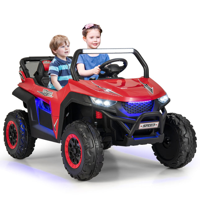 NNECW 12V 2-Seater Kids Ride On Car  with Light Music &amp;amp; Electric Remote Control-Red